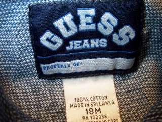 This is a Guess Jeans Baby Boy Jacket. The size of the jacket is 18 