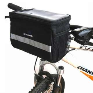 Cycling Black Bicycle Handlebar Bag Front Tube Pannier Rack Bag Basket 