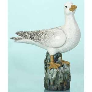 Seagull Bird Collectible Standing On Wood Decoration Figurine Statue