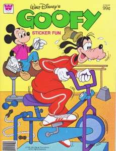 1980 Goofy Sticker book and coloring book Walt Disney  