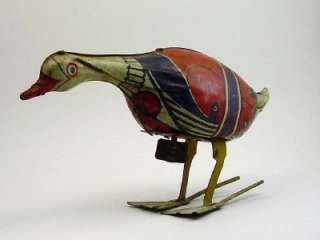 Early Vintage Tin Litho MARX Wind up Goose Toy c 1920  