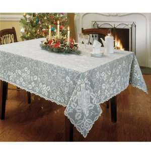  White Lace Christmas Tablecloth   52 X 70 By Heritage Lace Home