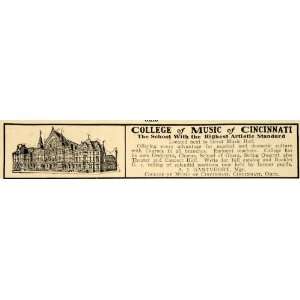  1910 Ad College Music Cincinnati Gantvoort School Ohio 
