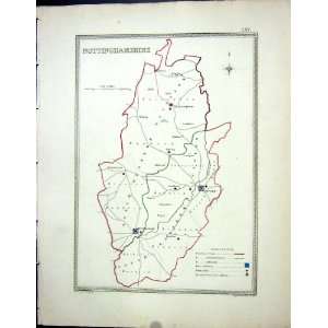   Creighton Antique Map C1850 Nottinghamshire England Nottingham Newark