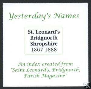 Genealogy   Bridgnorth, Shropshire   family history CD  