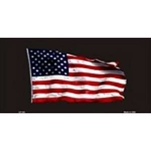  American Flag Waving Black Bkg License Plates Plate Tag 