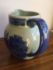 Vintage Large Pitcher Blue Willow Style Victoria Ware Ironstone Jug 6 