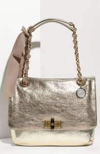 LANVIN happy flap bag in metallic gold textured leather   AS SEEN ON 