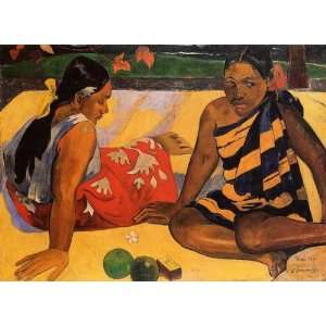  Oil Painting Parau api (What News) Paul Gauguin Hand 