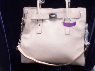 Michael Kors VANILLA Leather Hamilton Large N/S Handbag Tote Retail $ 
