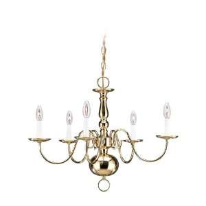 Sea Gull Lighting 3410 02 Traditional 5 Light Chandeliers in Polished 