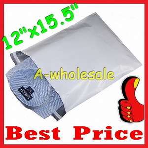 100 12x15.5 WHITE POLY MAILERS ENVELOPES BAGS 12 x 15.5  
