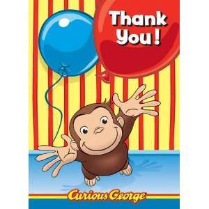    Curious George Thank You Notes (8) Party Supplies Toys & Games