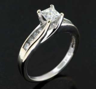 60 CARAT PRINCESS CUT DIAMOND ENGAGEMENT WEDDING RING 14K WHITE GOLD 