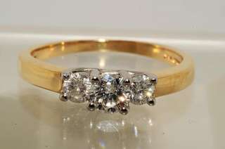   STONE ROUND CUT DIAMOND ENGAGEMENT RING PLATINUM & GOLD SIZE 6.5