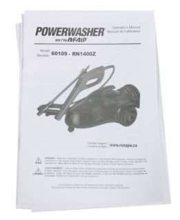 New POWERWASHER 1400 PSI 1.5 GPM Electric Pressure Power Washer System