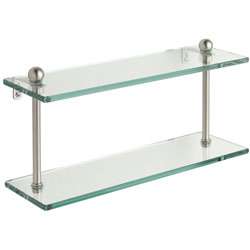 Double tier 16 inch Tempered Glass Shelf  