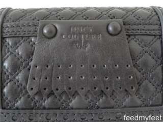   Couture Brogue Leather Black French Zipper Wallet 098689221823  