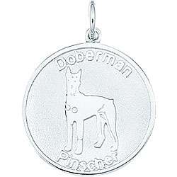 Sterling Silver Doberman Pinscher Charm  