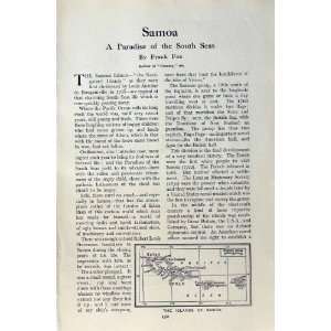  c1920 MAP SAMOA SAVAII UPOLU NATIVE TUTUILA SAMOANS