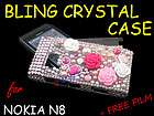   Rose Bling Crystal Cover Hard Case+LCD Film for Nokia N8 N 8 KQCC537