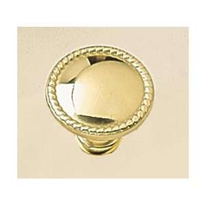   Solid Brass Knob with Rope Edging in Polished Brass
