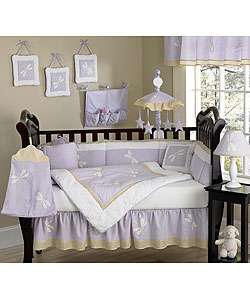 Dragonfly Dreams 12 piece Purple Crib Bedding Set  