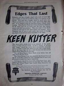 1906 Simmons Hardware KEEN KUTTER Draw Knife Tool Ad  