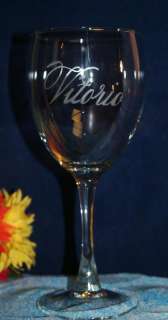 Personalized Engraved Wine Goblet Glass 10 ounce size  
