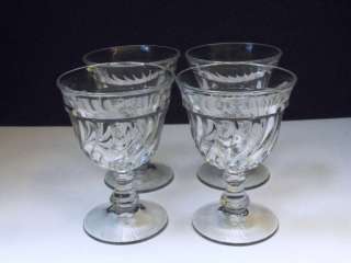 FOSTORIA COLONY WINE GLASSES SET OF 4 CRYSTAL 1942  