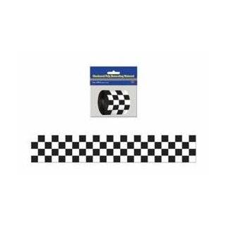   White Checkerboard Tape 3 in. x 15 yds. (Black/White Square pattern