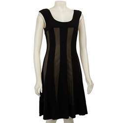Connected Apparel Womens Sheer Overlay Panel Dress  