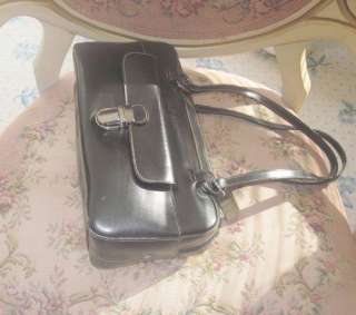 KENNETH COLE Shiny BLACK LEATHER Shoulder Handbag/Purse  