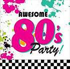 1980s 80s Decade Theme Party GNARLY AWESOME LUNCHEON LUNCH NAPKINS 