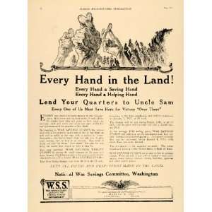 1918 Ad American War Savings Stamps Washington WWI   Original Print Ad