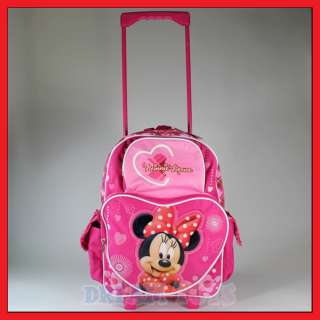 16 Disney Minnie Mouse Rolling Backpack 2 Roller/Bag  