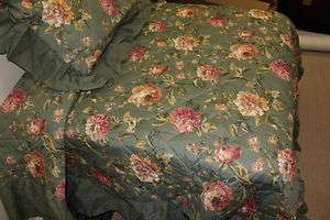English Garden Floral Bedspread Set with Shams  available in Sage or 
