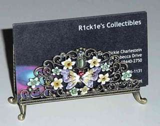 Bejeweled Butterfly on Flowers Business Card Holder  