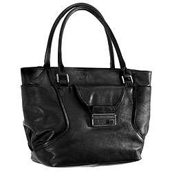 Calvin Klein Black Leather Tote Bag  
