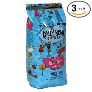 Daily Bean Big Day Espresso, Whole Bean Coffee, 16 Ounce Bags (Pack of 