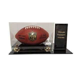  NFL Super Bowl XLVI Football and Ticket Display Sports 