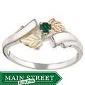 14k Black Hills Gold on Silver Emerald Birthstone Ring  