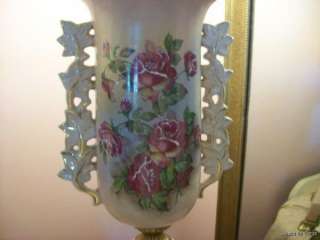charming vintage Shabby ROSE table lamp~Cottage Chic~PINK~  