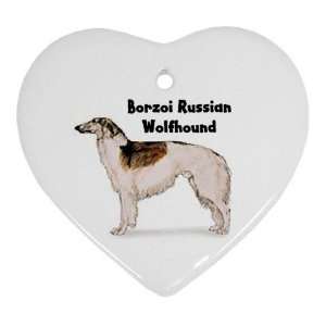 Borzoi Russian Wolfhound Ornament (Heart) 