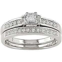 14k White Gold 1/3ct TDW Diamond Bridal Ring Set (G H, I1 I2 