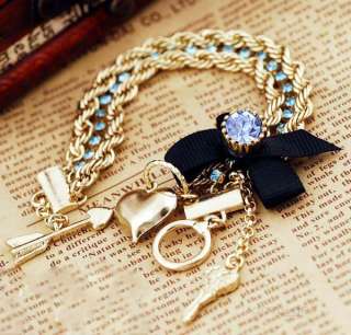   Jewelry Butterfly Multi layer bracelet blue stones bracelets VBF