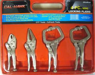 New Cal Hawk 4 Pc. Mini Locking Pliers Set #CPL4PLM  
