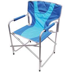 Blue and Grey Captains Camp Chair  