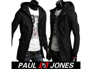   Stylish Casual Slim Fit Jackets Coats Trench Zip up Hoodie Outerwear