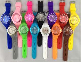 YELLOW 1PCS lot of top brand 13 colors ice watch fashion calendar 